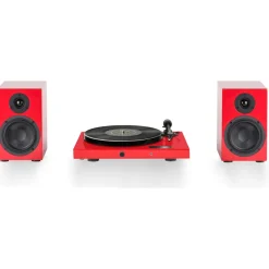 Pro-Ject Juke Box E1 Turntable Set with Speaker Box 5 Speakers Red