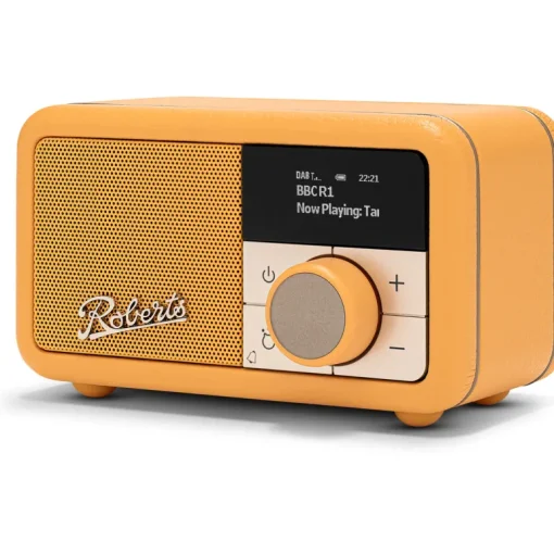 Roberts Revival Petite 2 DAB DAB+ Bluetooth Rechargeable Digital Radio Sunburst Yellow