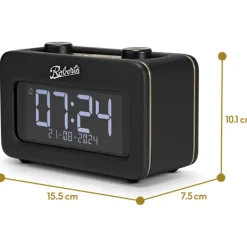 Roberts Revival Rest DAB DAB+ FM Bluetooth Bedside Clock Radio Black