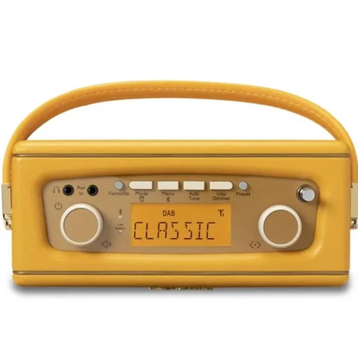 Roberts Revival Uno BT DAB DAB+ FM Radio with 2 alarms and line out in Sunburst Yellow Bluetooth