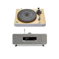 Roberts Stylus Luxe Direct Drive Turntable and Ruark R3s Music System Grey HiFi Package