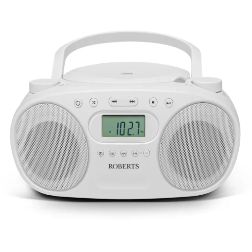 Roberts Zoombox FM Portable CD Player FM AM Radio White