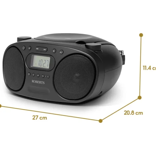Roberts Zoombox FM Portable CD Player FM AM Radio Black