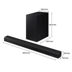 Samsung HW-B530XU 2.1 Ch Wireless Soundbar with Subwoofer and game mode Black