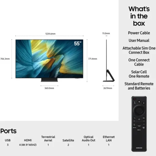 Samsung QE55S95FATXXU 55 Inch S95F OLED 4K Ultra HD HDR Smart AI TV 2025