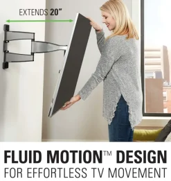 Sanus VMF720-S2 Premium Full Motion TV Wall Mount for 32-55 Inches TVs - Stainless Steel