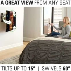 Sanus VMF720-S2 Premium Full Motion TV Wall Mount for 32-55 Inches TVs - Stainless Steel