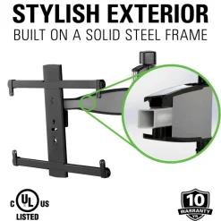 Sanus VMF720-S2 Premium Full Motion TV Wall Mount for 32-55 Inches TVs - Stainless Steel