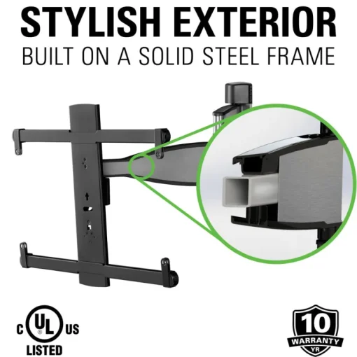 Sanus VMF720-S2 Premium Full Motion TV Wall Mount for 32-55 Inches TVs - Stainless Steel