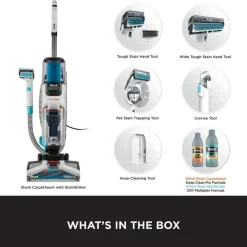 Shark EX200UK CarpetXpert Deep Carpet Cleaner with Built-In StainStriker - White
