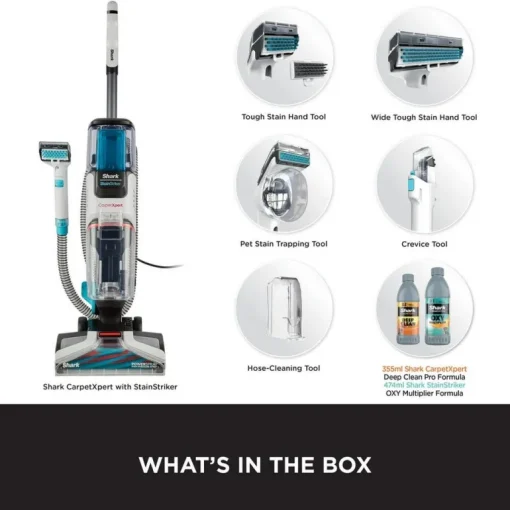 Shark EX200UK CarpetXpert Deep Carpet Cleaner with Built-In StainStriker - White