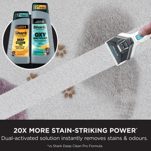 Shark EX200UK CarpetXpert Deep Carpet Cleaner with Built-In StainStriker - White