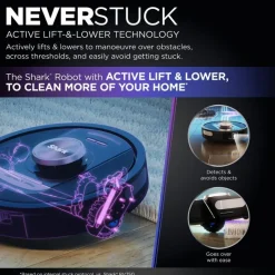 Shark RV2820VEUK PowerDetect Self-Empty Robot Vacuum with Up to 100 Min Minutes Run Time Black