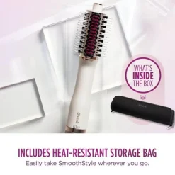 Shark SmoothStyle HT212UK Hot Brush and Smoothing Comb with Storage Bag