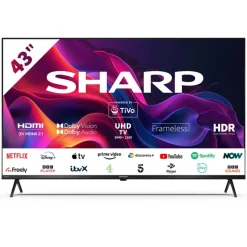 Sharp 4T-C43GK4245KB 43 Inch 4K UHD Frameless Smart TiVo TV 2024