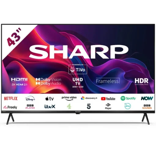 Sharp 4T-C43GK4245KB 43 Inch 4K UHD Frameless Smart TiVo TV 2024