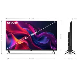 Sharp 4T-C43GK4245KB 43 Inch 4K UHD Frameless Smart TiVo TV 2024