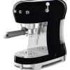 Smeg ECF02BLUK 50s Retro Style Espresso Coffee Machine with Steam Wand Black