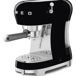 Smeg ECF02BLUK 50s Retro Style Espresso Coffee Machine with Steam Wand Black