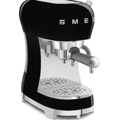 Smeg ECF02BLUK 50s Retro Style Espresso Coffee Machine with Steam Wand Black