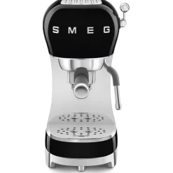 Smeg ECF02BLUK 50s Retro Style Espresso Coffee Machine with Steam Wand Black