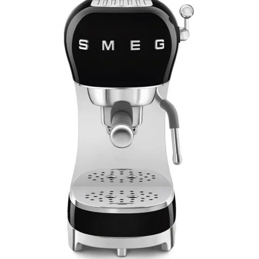 Smeg ECF02BLUK 50s Retro Style Espresso Coffee Machine with Steam Wand Black
