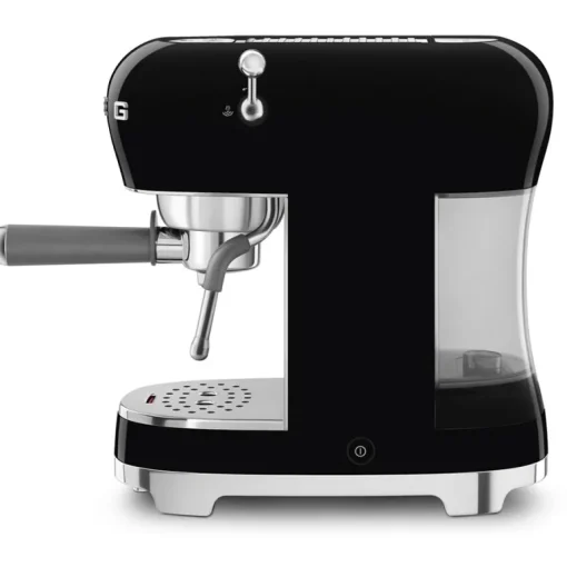 Smeg ECF02BLUK 50s Retro Style Espresso Coffee Machine with Steam Wand Black