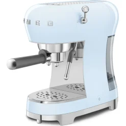Smeg ECF02PBUK 50s Retro Style Espresso Coffee Machine with Steam Wand Pastel Blue