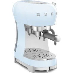 Smeg ECF02PBUK 50s Retro Style Espresso Coffee Machine with Steam Wand Pastel Blue