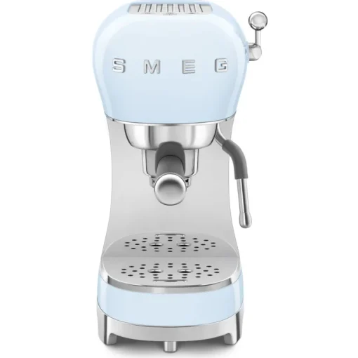 Smeg ECF02PBUK 50s Retro Style Espresso Coffee Machine with Steam Wand Pastel Blue