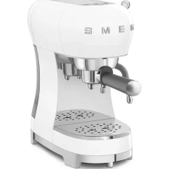 Smeg ECF02WHUK 50s Retro Style Espresso Coffee Machine with Steam Wand White