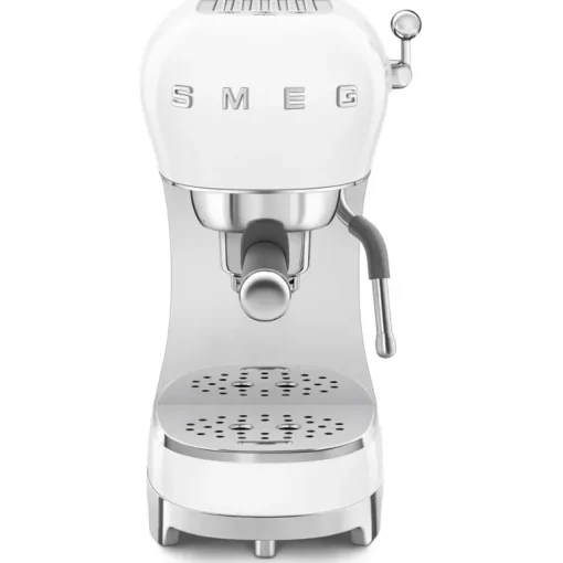Smeg ECF02WHUK 50s Retro Style Espresso Coffee Machine with Steam Wand White
