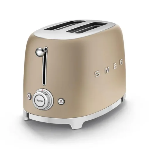SMEG TSF01CHMUK 50s Retro Style 2 Slice Toaster Matte Champagne