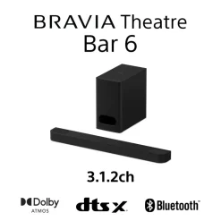 Sony HT-B600 3.1.2ch BRAVIA Theatre Bar 6 Dolby Atmos Bluetooth Soundbar with Wireless Subwoofer Black
