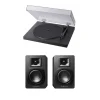 Sony PS-LX310BT Bluetooth Turntable with Audio Technica AT-SP3X Powered Bookshelf Speakers HiFi Package