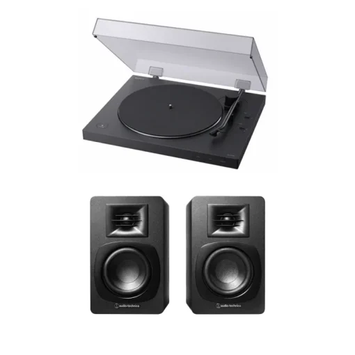 Sony PS-LX310BT Bluetooth Turntable with Audio Technica AT-SP3X Powered Bookshelf Speakers HiFi Package