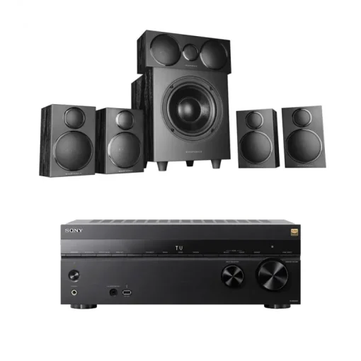 Sony TA-AN1000 7.2 Ch 8K Dolby Atmos AV Amplifier with Wharfedale DX3 HCP 5.1 Black Speaker Package