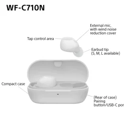 Sony WFC-710N Wireless Noise Cancelling Bluetooth Earbuds White