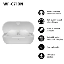 Sony WFC-710N Wireless Noise Cancelling Bluetooth Earbuds White