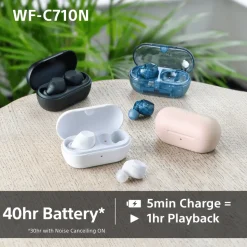 Sony WFC-710N Wireless Noise Cancelling Bluetooth Earbuds White