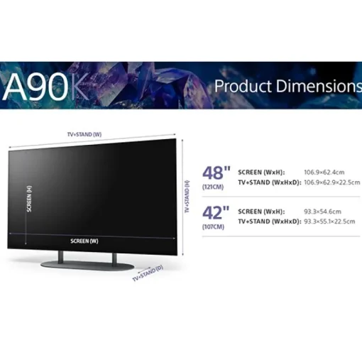 Sony XR42A90KU A90K BRAVIA XR MASTER Series OLED 4K Ultra HD High Dynamic Range HDR Smart TV Google TV