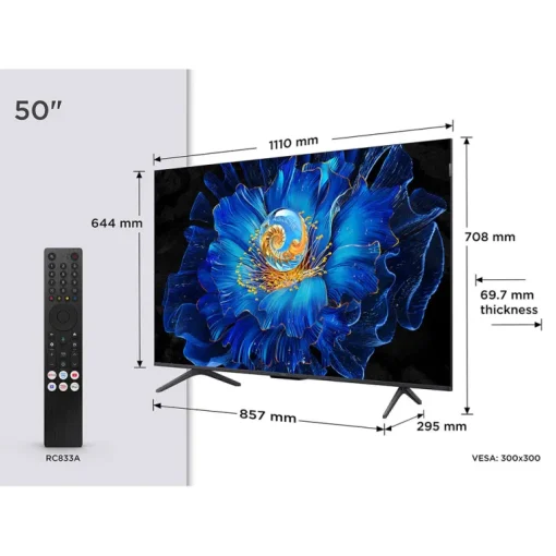 TCL 50C6KS-UK 50 Inch C6KS Premium 4K Ultra HD HDR QD-Mini LED Smart TV 2025