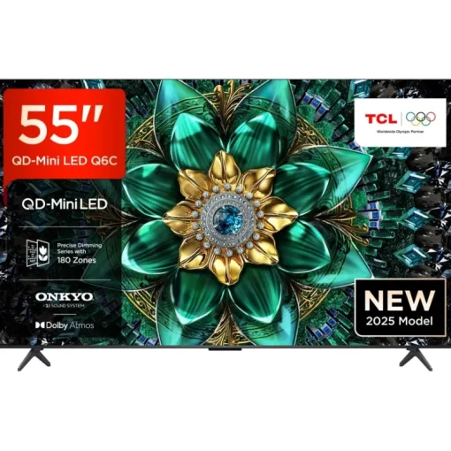 TCL 55Q6C-UK 55 Inch Q6C 4K Ultra HD HDR QD-Mini LED Smart Google TV 2025