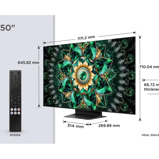 TCL 50Q7C-UK 50 Inch Q7C 4K Ultra HD HDR QD-Mini LED Smart Google TV 2025