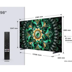 TCL 98Q7C-UK 98 Inch Q7C 4K Ultra HD HDR QD-Mini LED Smart Google TV 2025