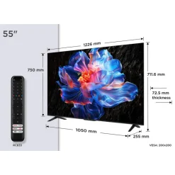 TCL 55V6C-UK 55 Inch V6C 4K Ultra HD HDR Direct LED Smart Google TV 2025
