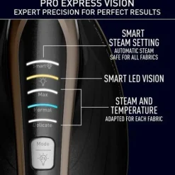 Tefal GV9820G0 Tefal Pro Express Vision Iron Black and Gold
