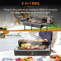 Tower T14049BMR Standing Electric BBQ Grill Black