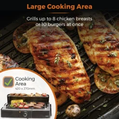 Tower T14049BMR Standing Electric BBQ Grill Black