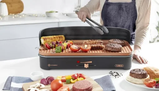 Tower T14028COP 2200W Indoor And Outdoor Electric BBQ Grill Copper